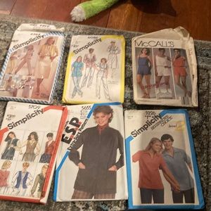 McCall and Simplicity patterns women size 10-12 1980s vintage style, lot of 6